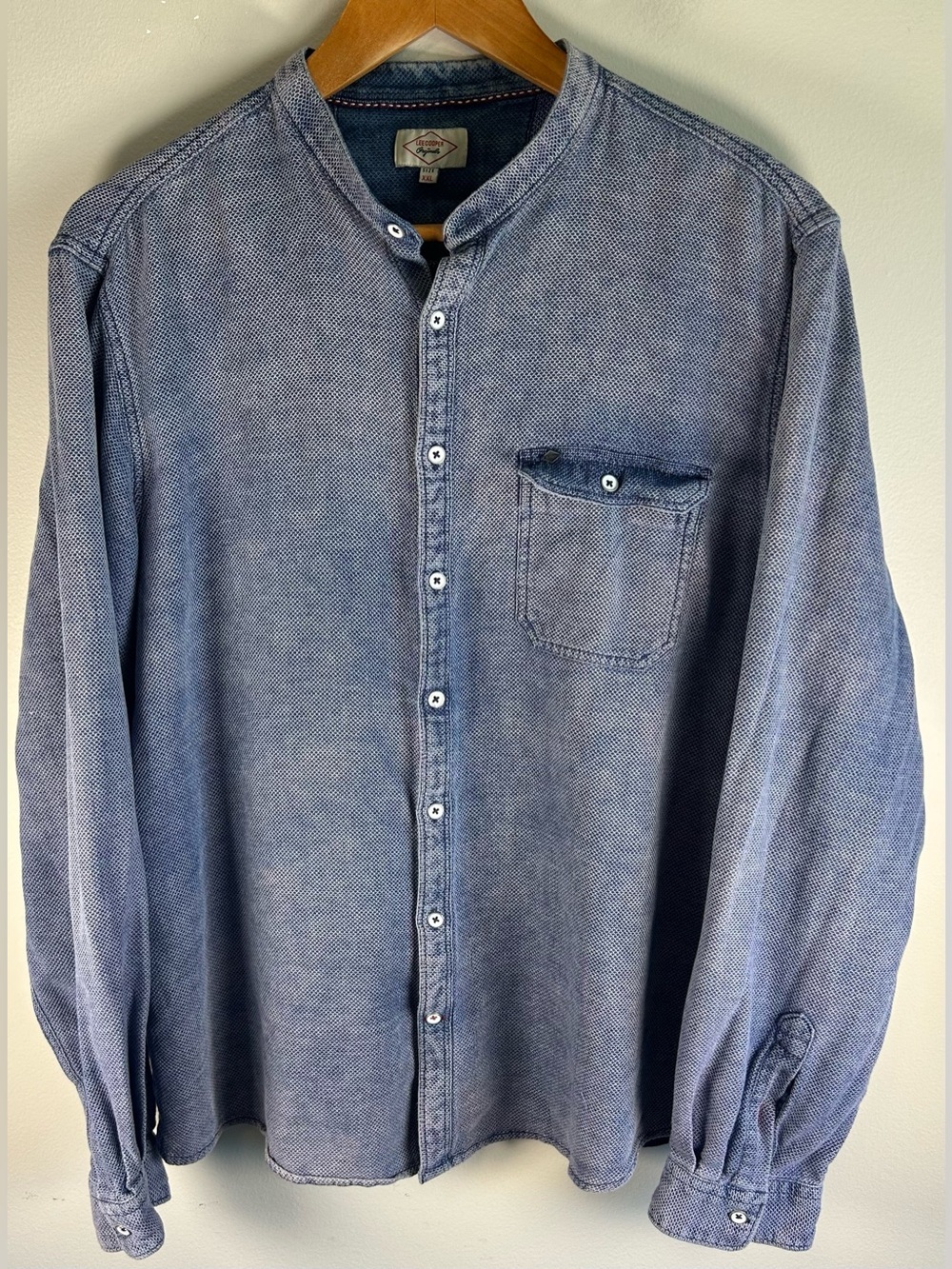 Lee Cooper Originals Men’s Button Down L Shirt XXL Long Sleeve Blue Faded Wash